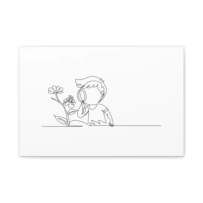 Magnifying Glass Butterfly One Line Art Canvas Print