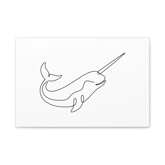 Narwhal One Line Art Canvas Print