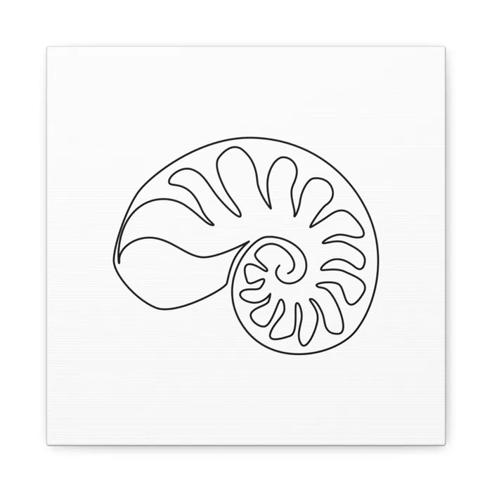 Nautilus Shell One Line Art Canvas Print
