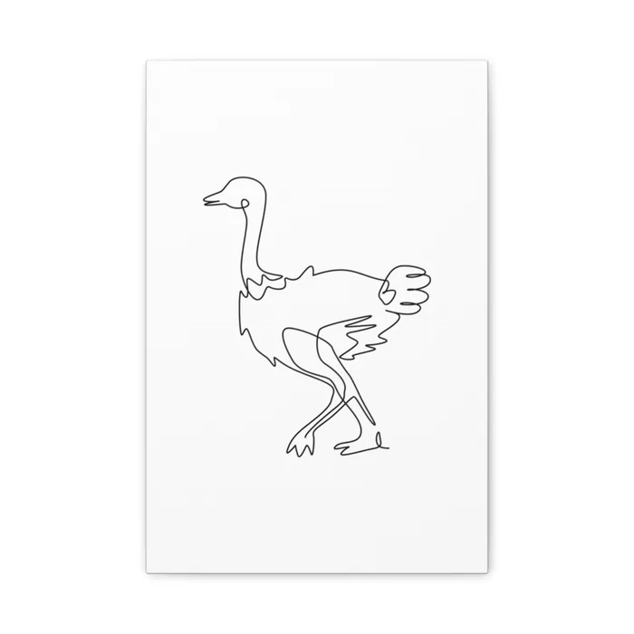 Ostrich One Line Art Canvas Print