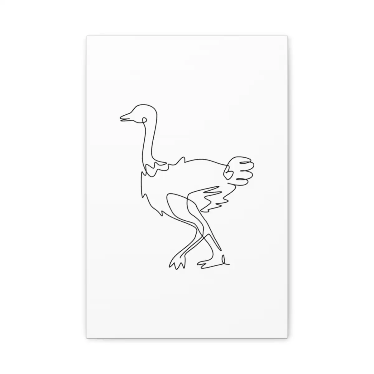 Ostrich One Line Art Canvas Print