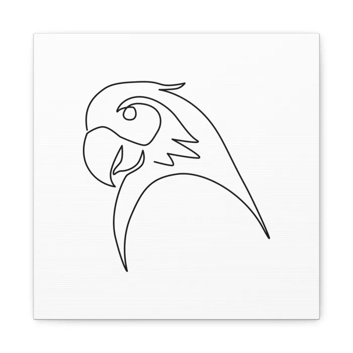 Parrot Head One Line Art Canvas Print