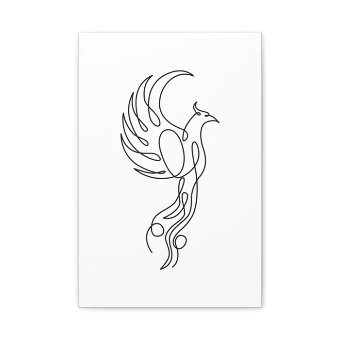 Phoenix One Line Art Canvas Print
