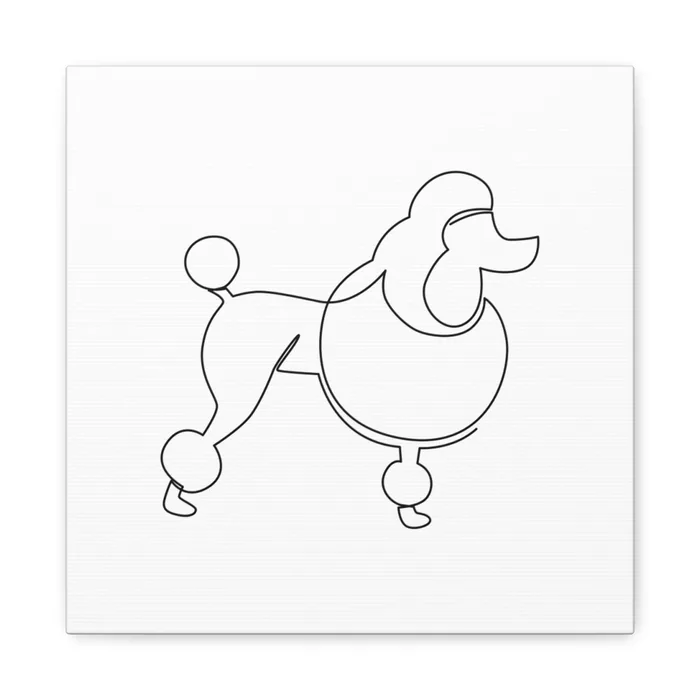 Poodle One Line Art Canvas Print