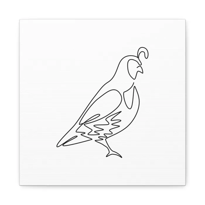 Quail One Line Art Canvas Print