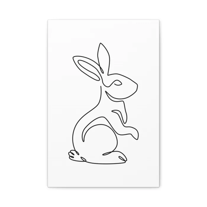 Rabbit One Line Art Canvas Print