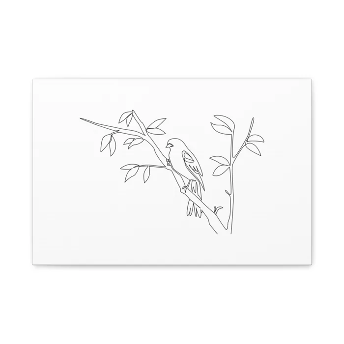 Red-Winged Blackbird One Line Art Canvas Print