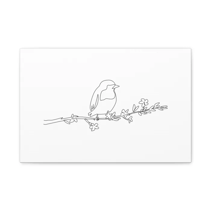 Robin One Line Art Canvas Print