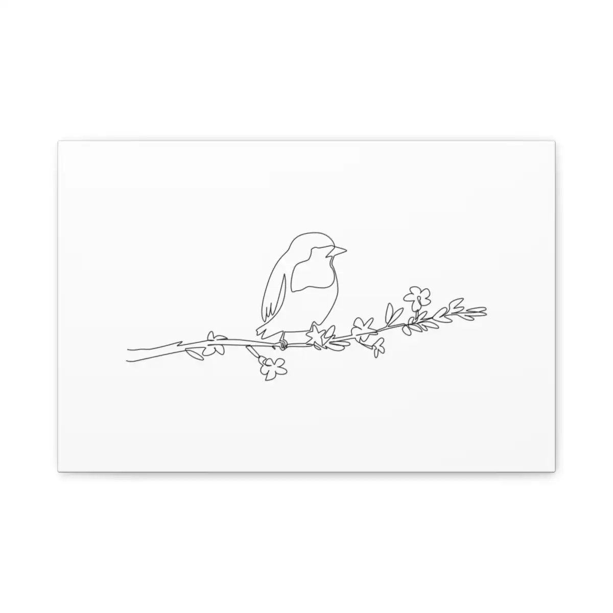 Robin One Line Art Canvas Print