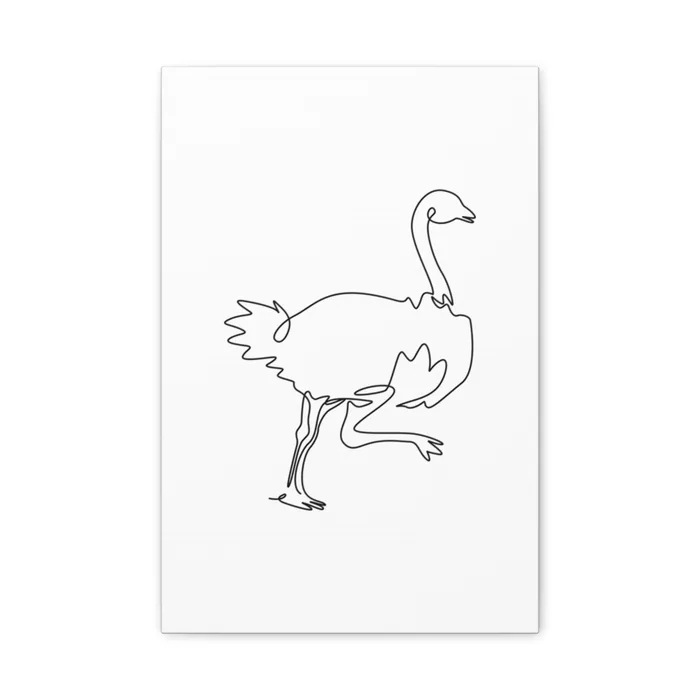 Running Ostrich One Line Art Canvas Print