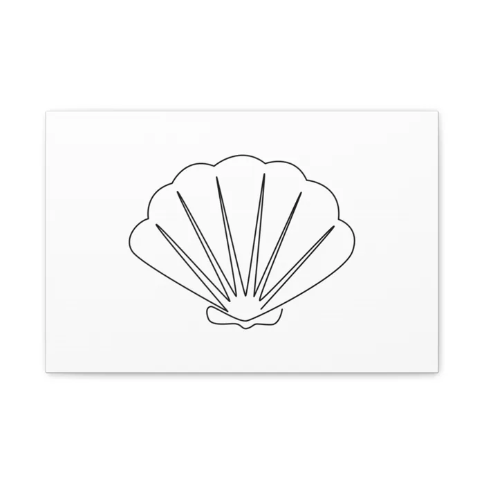 Scallop Shell One Line Art Canvas Print