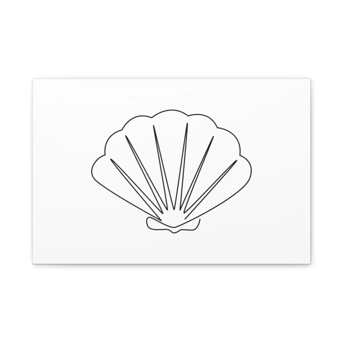 Scallop Shell One Line Art Canvas Print