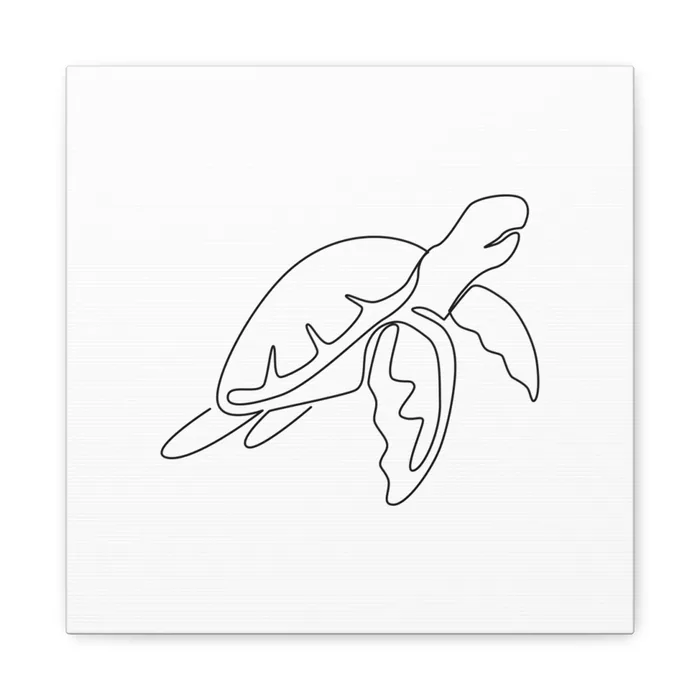 Sea Turtle One Line Art Canvas Print