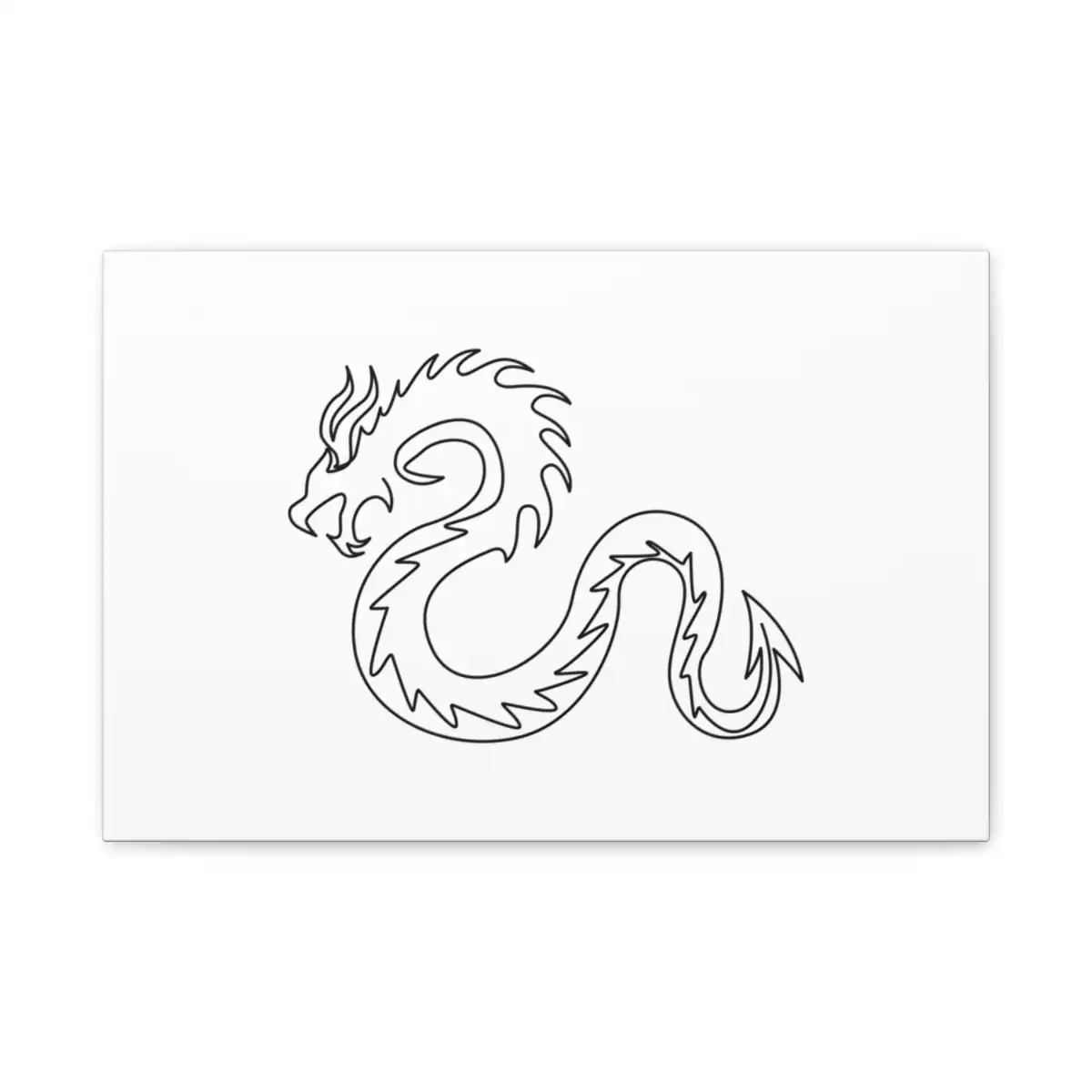 Serpent Dragon One Line Art Canvas Print