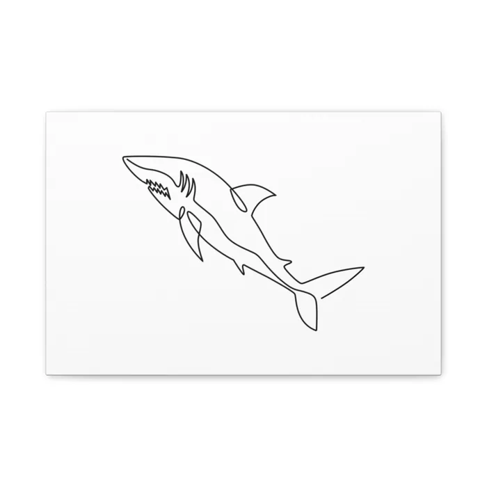Shark One Line Art Canvas Print