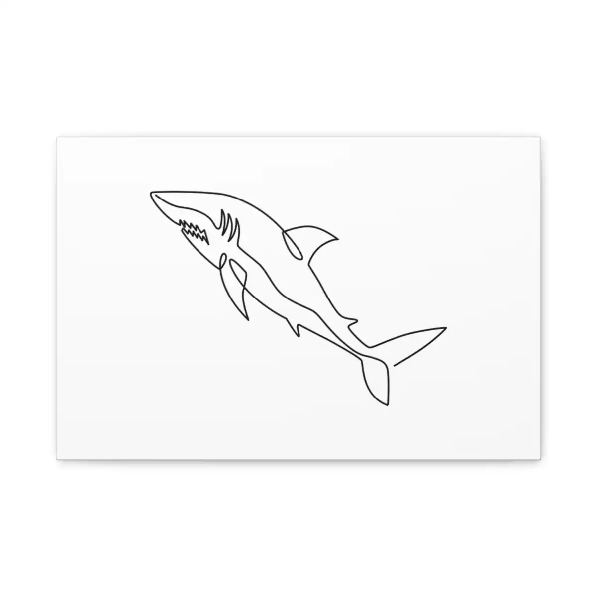 Shark One Line Art Canvas Print