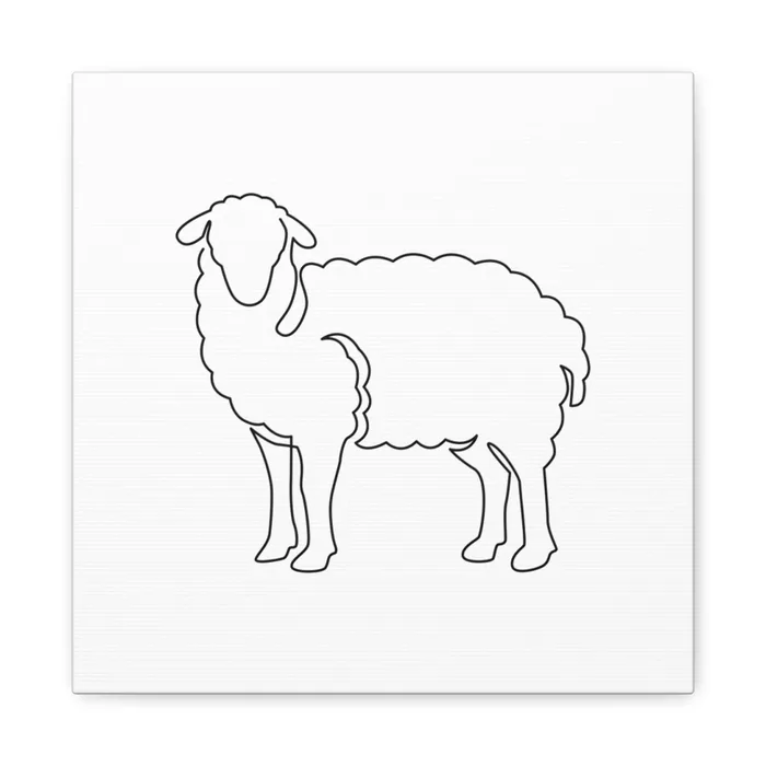 Sheep One Line Art Canvas Print