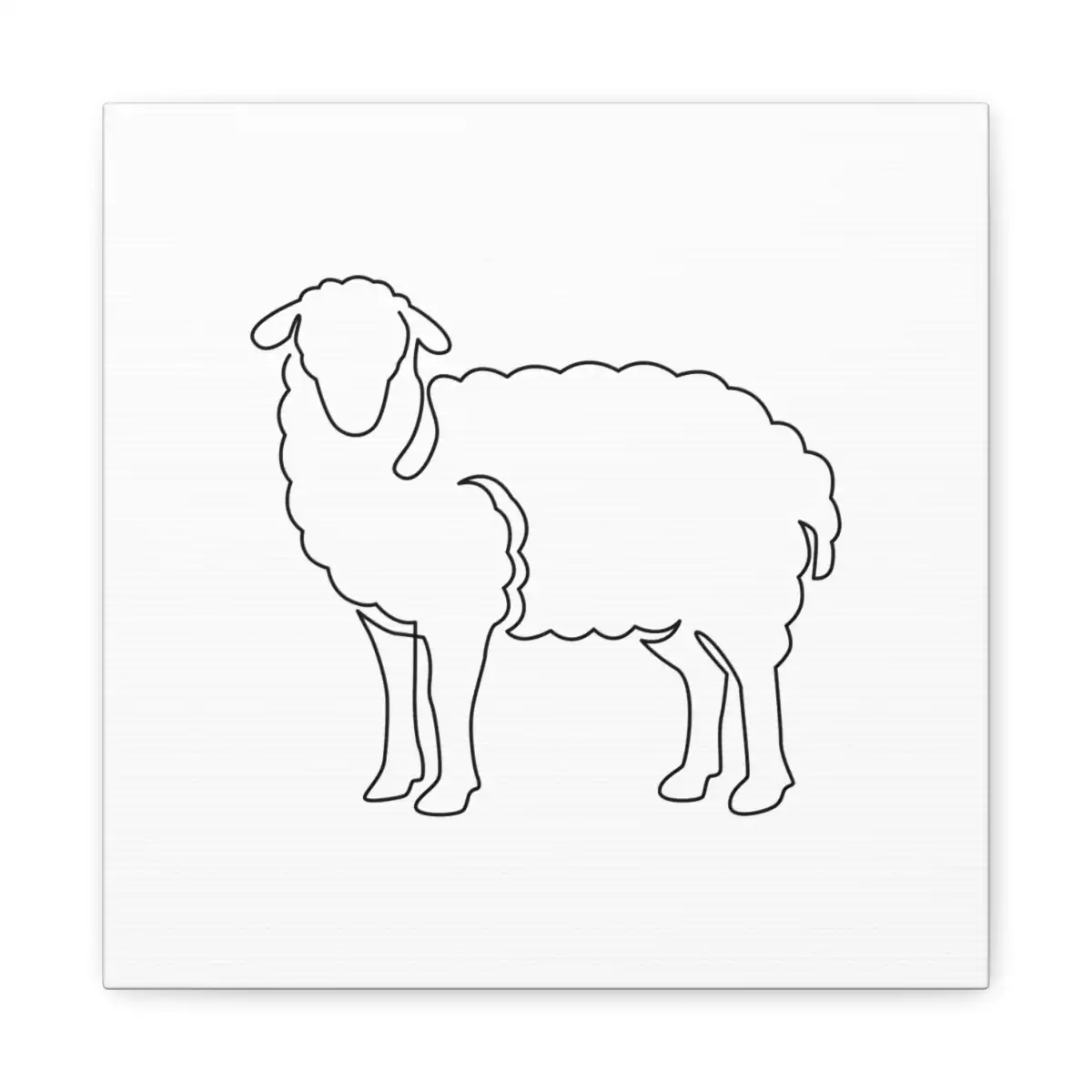 Sheep One Line Art Canvas Print