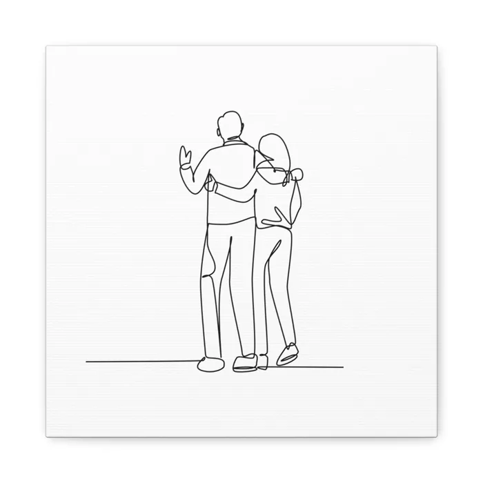 Side by Side One Line Art Canvas Print