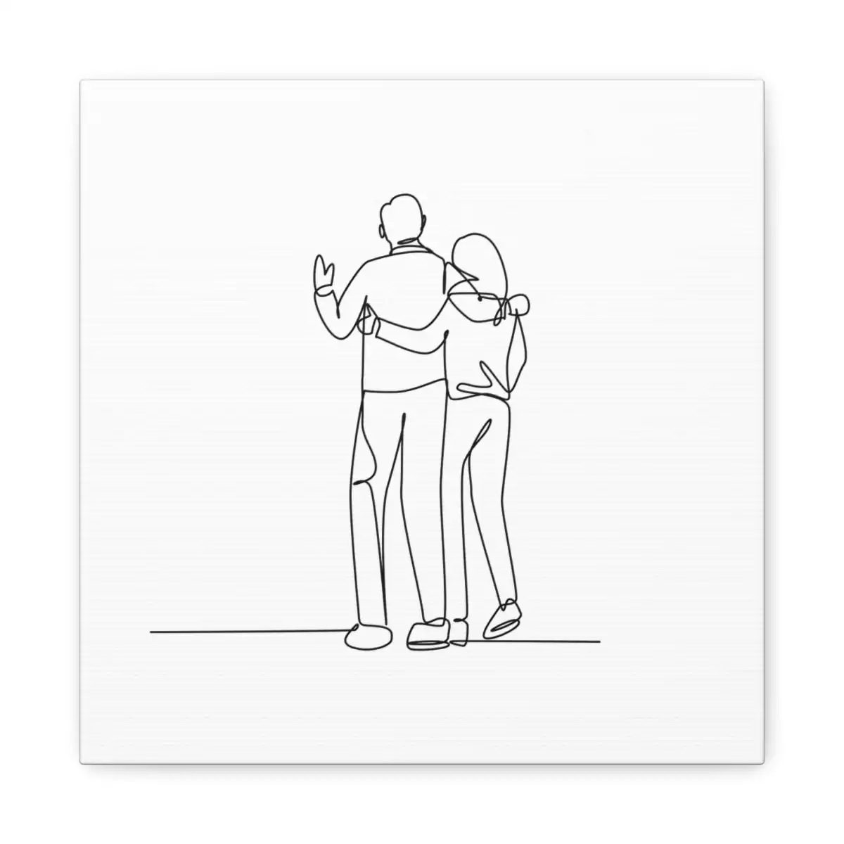 Side by Side One Line Art Canvas Print