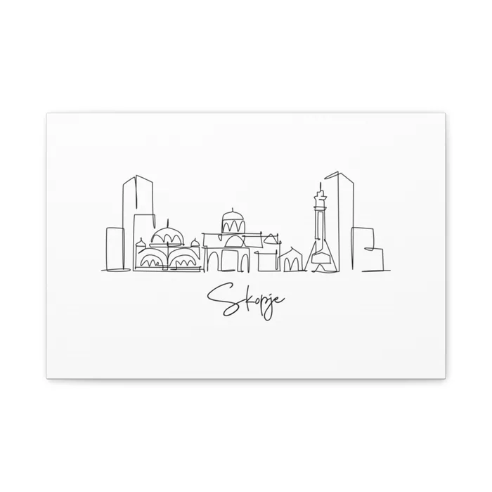 Skopje Skyline Canvas Print