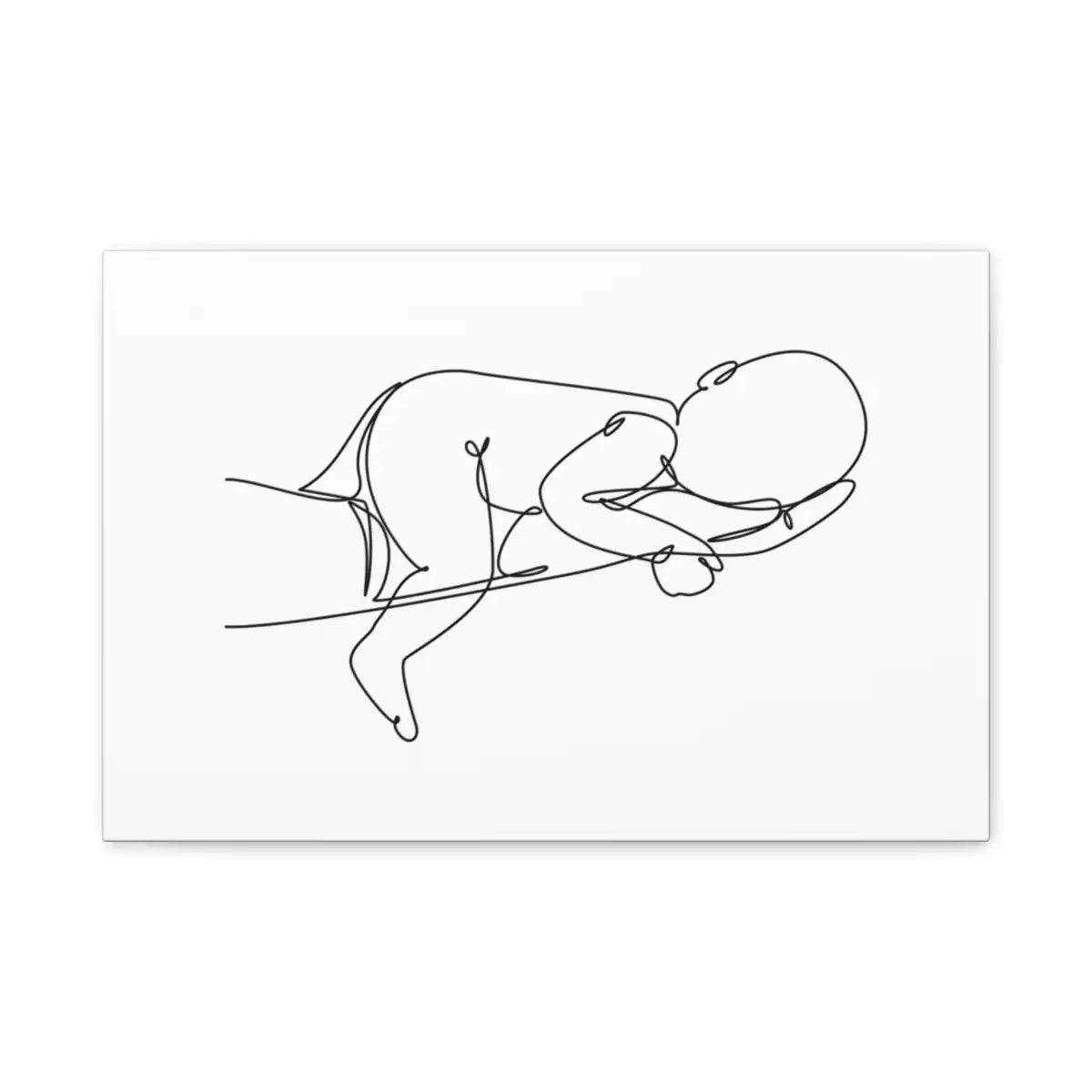 Sleeping Newborn One Line Art Canvas Print