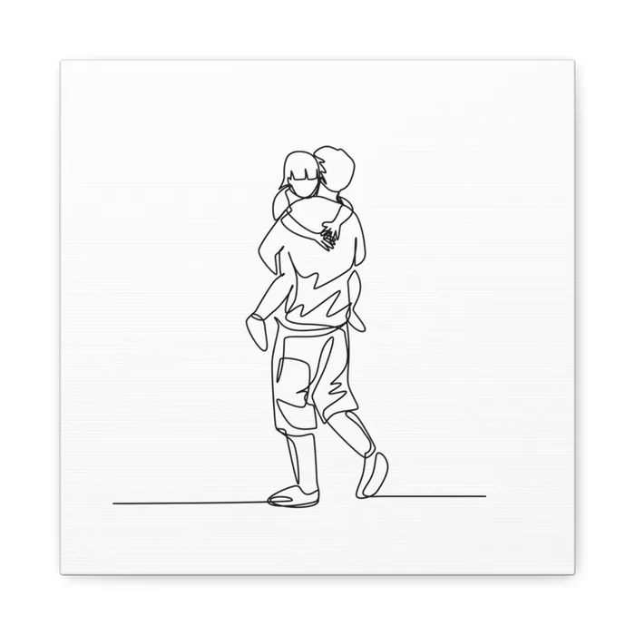 Sleepy Child One Line Art Canvas Print