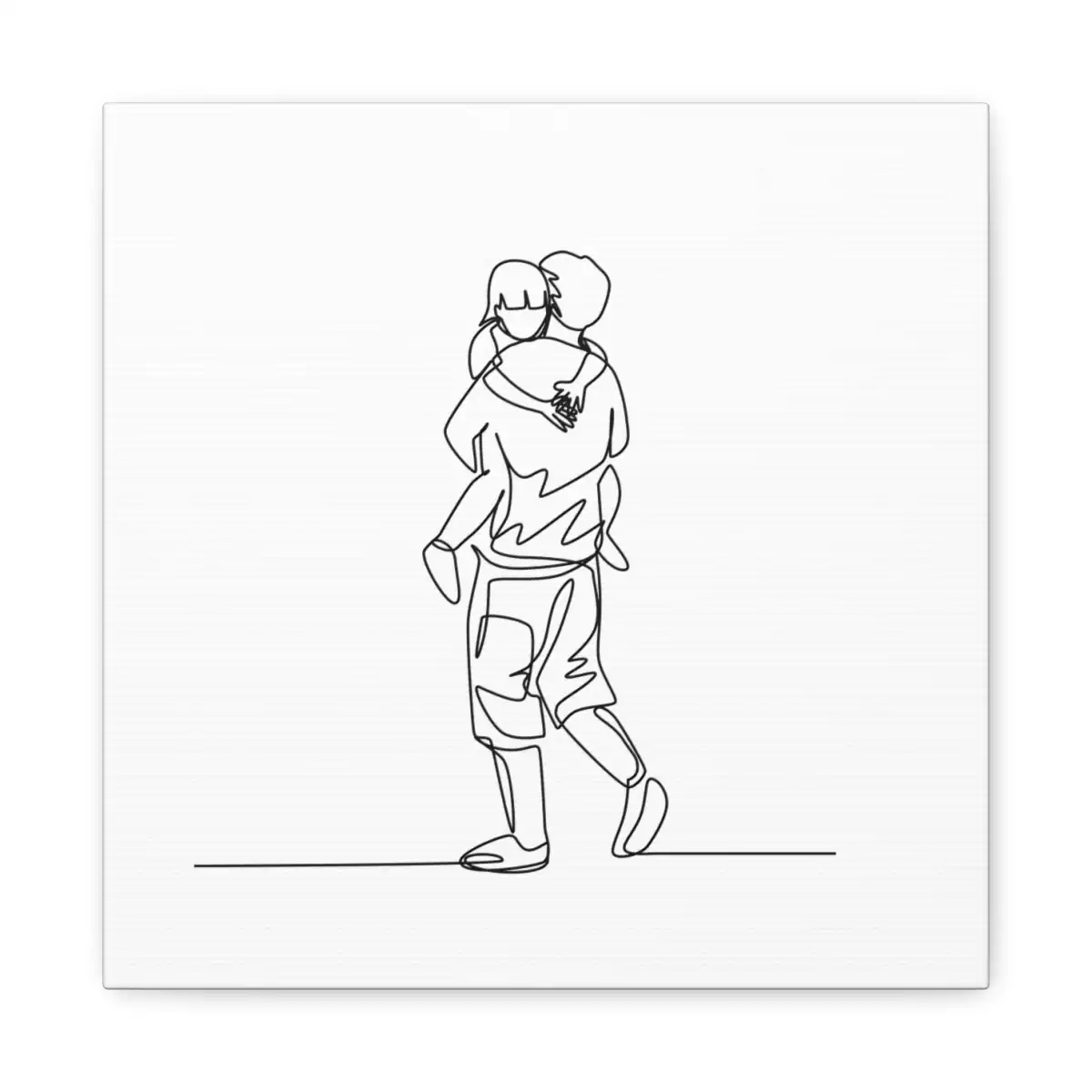 Sleepy Child One Line Art Canvas Print