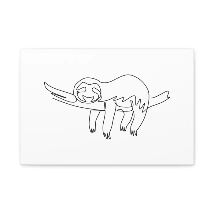 Sloth One Line Art Canvas Print