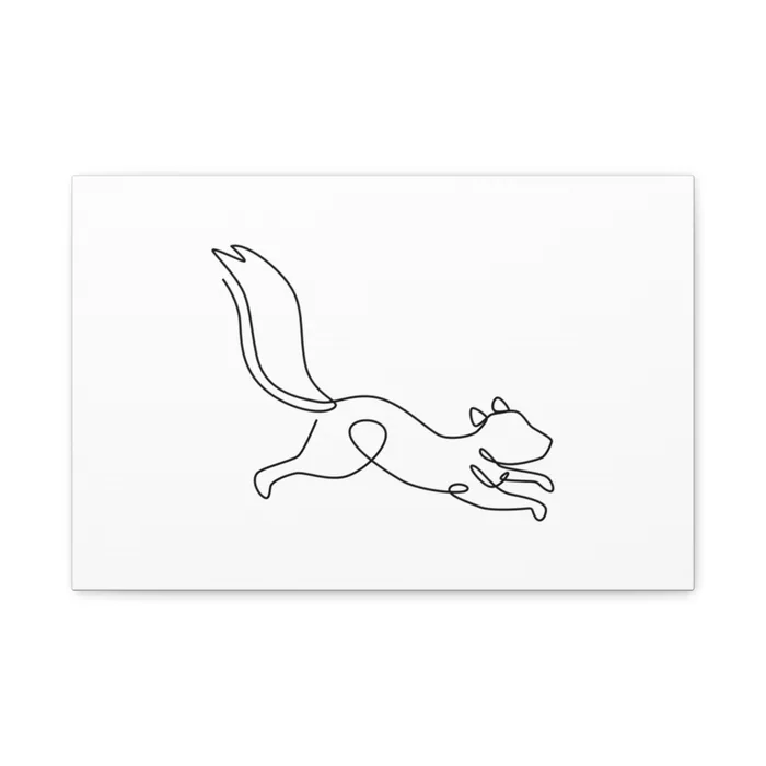 Squirrel One Line Art Canvas Print