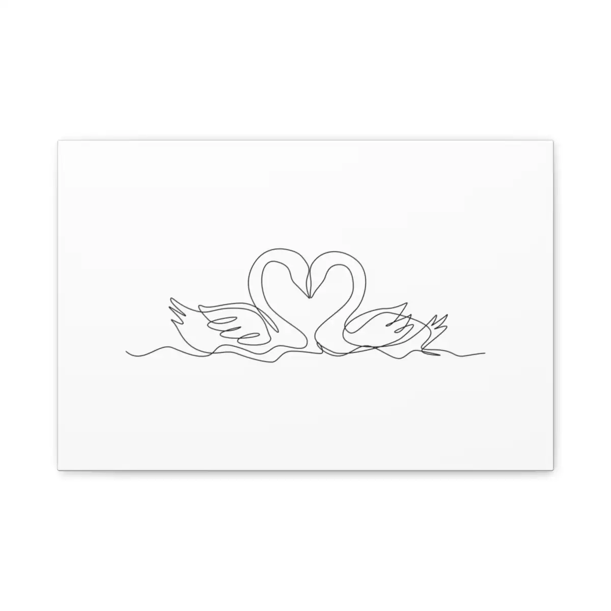 Swan Heart One Line Art Canvas Print