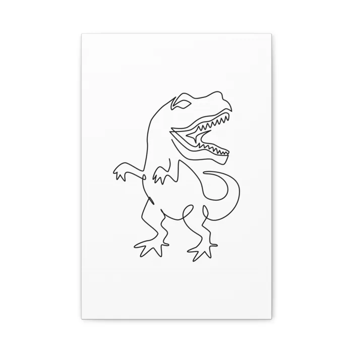 T. Rex One Line Art Canvas Print
