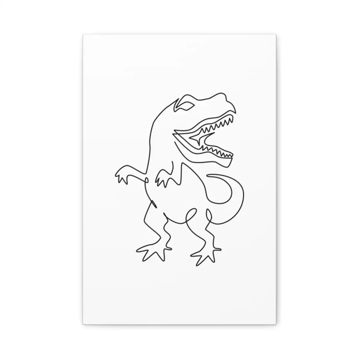 T. Rex One Line Art Canvas Print