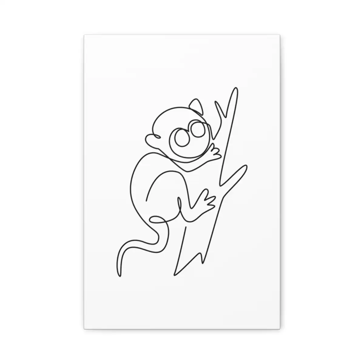 Tarsier One Line Art Canvas Print