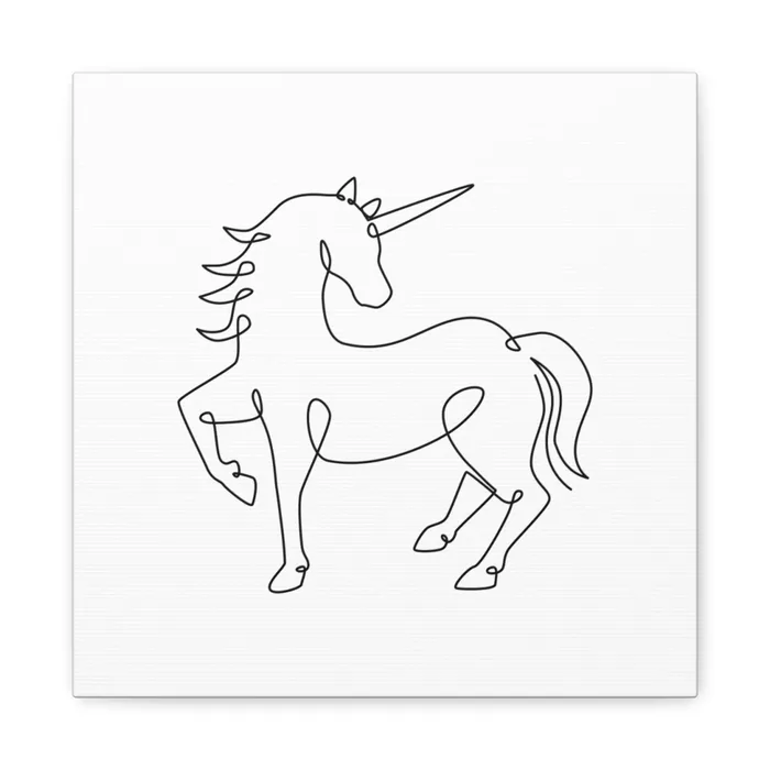 Unicorn One Line Art Canvas Print