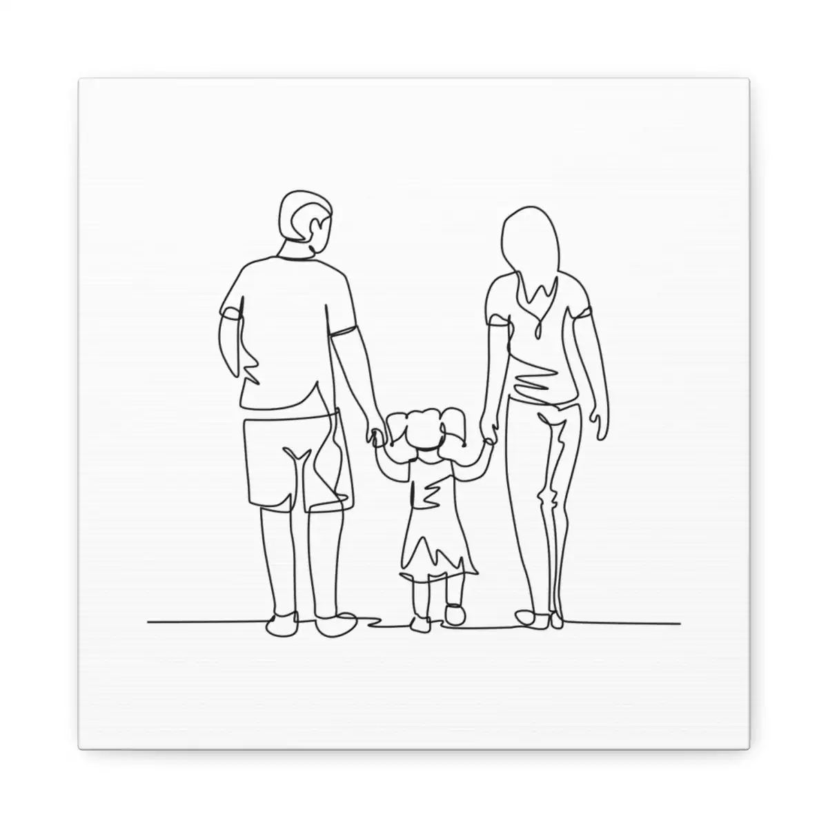 Walking Together One Line Art Canvas Print
