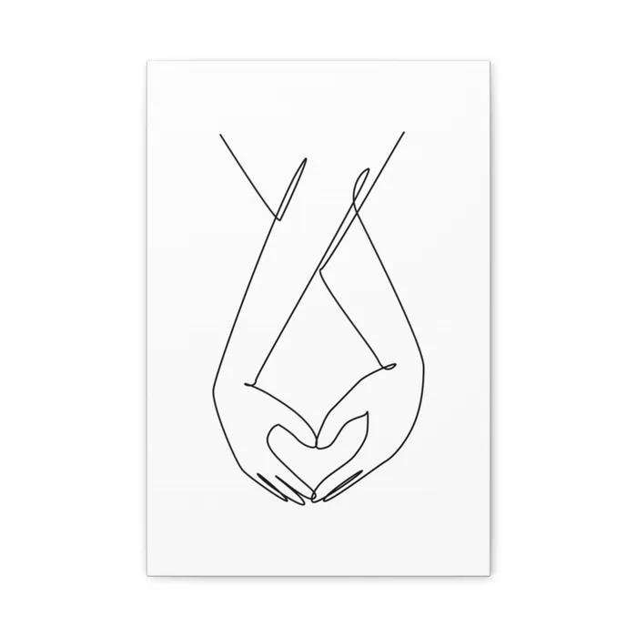 Wedding Hands One Line Art Canvas Print