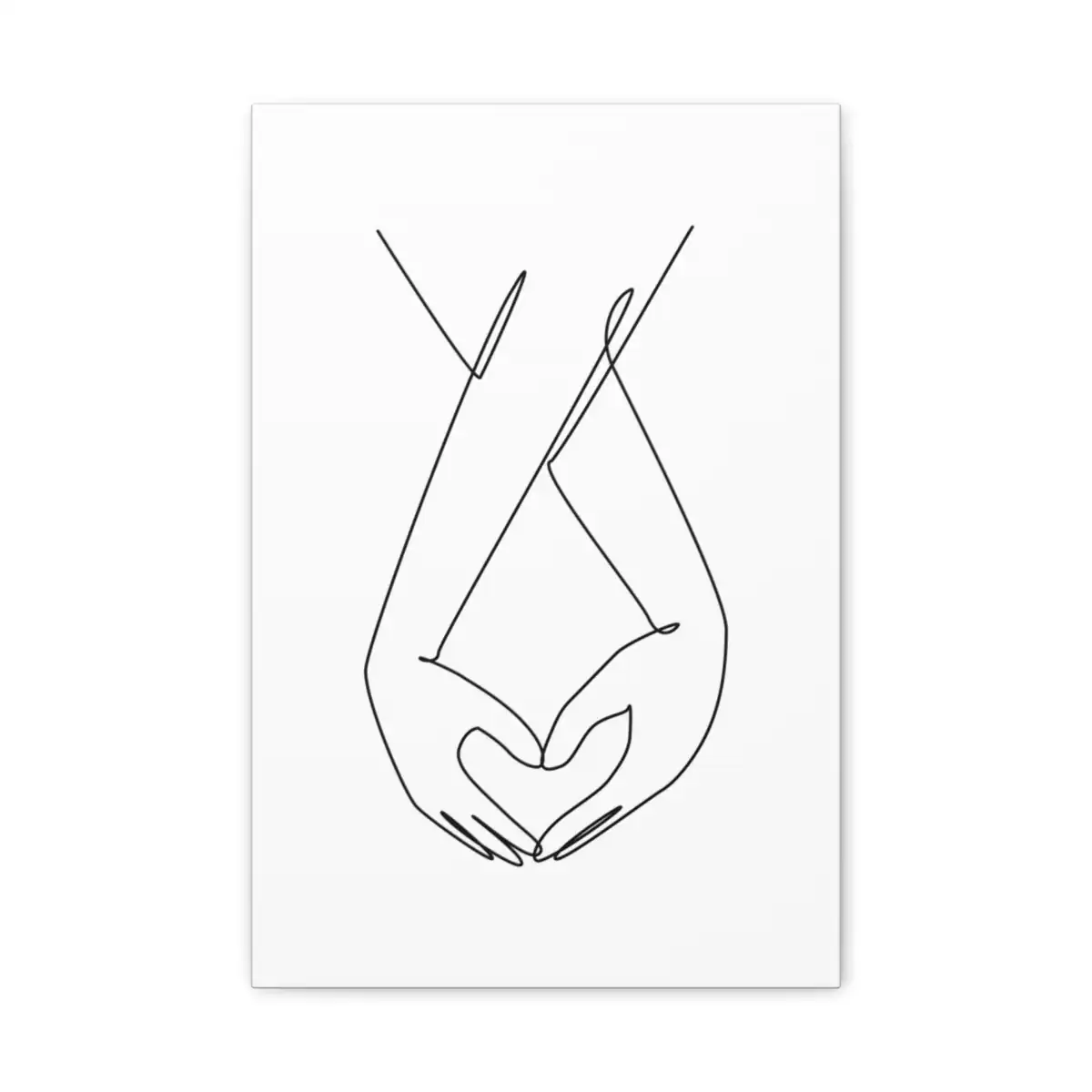 Wedding Hands One Line Art Canvas Print