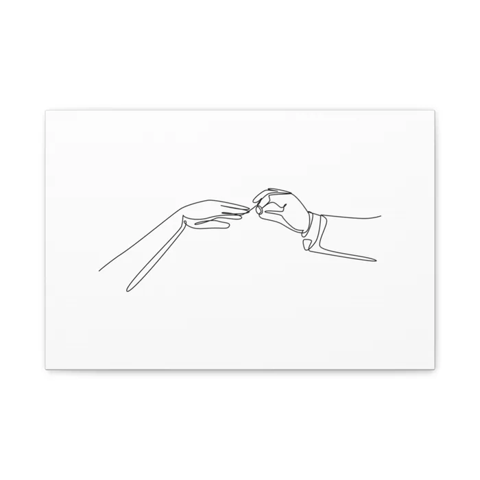 The Wedding Ring One Line Art Canvas Print