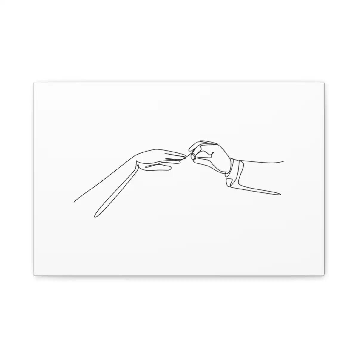 The Wedding Ring One Line Art Canvas Print