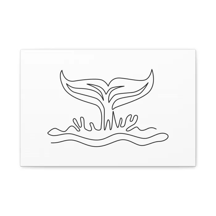 Whale Tail One Line Art Canvas Print