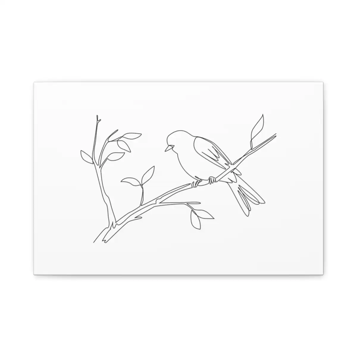 Willow Warbler One Line Art Canvas Print