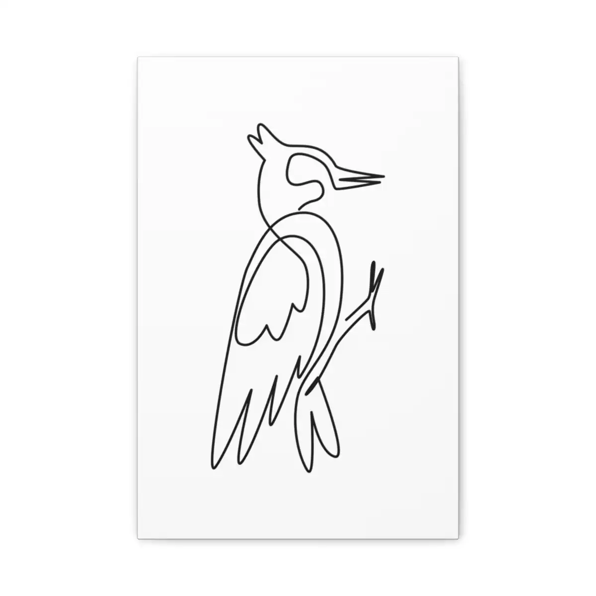 Woodpecker One Line Art Canvas Print