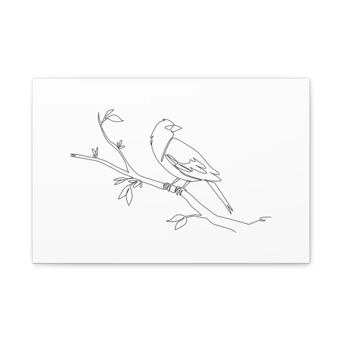 Yellow-Headed Blackbird One Line Art Canvas Print