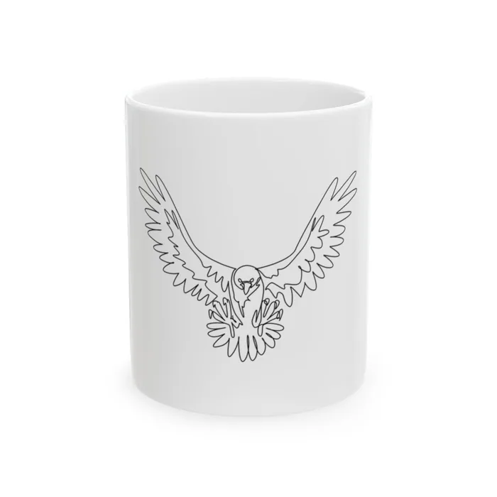 Bald Eagle Rising One Line Art Mug