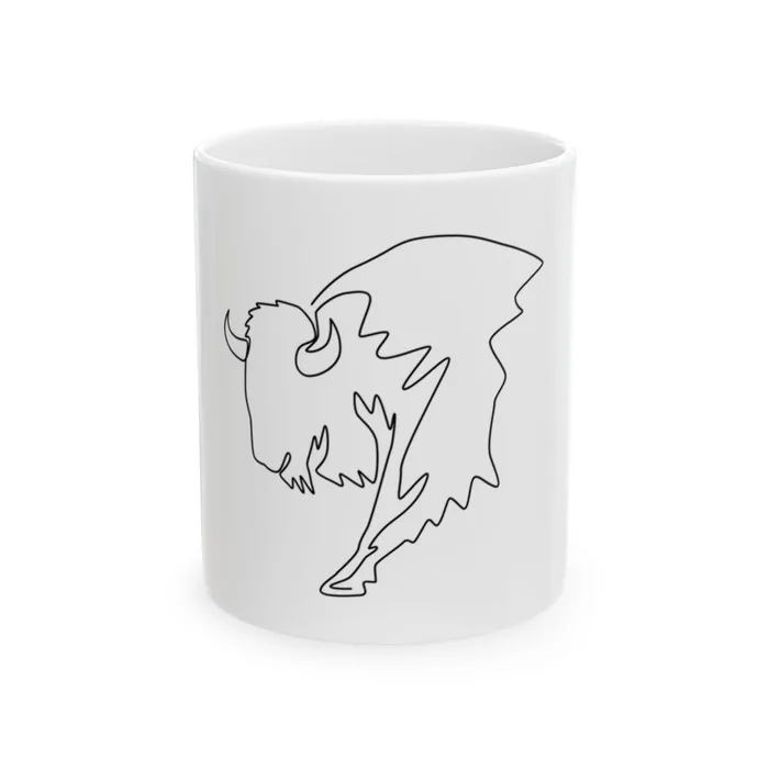 Bison Portrait One Line Art Mug