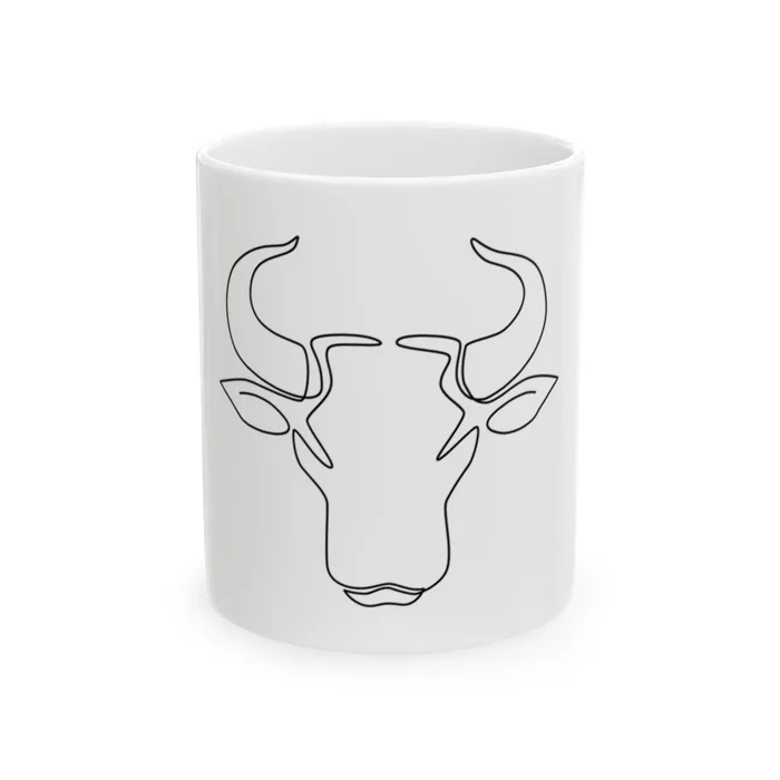 Buffalo Head One Line Art Mug