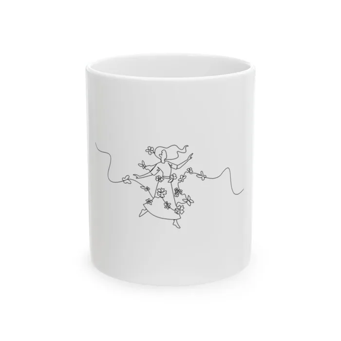 Butterfly Dance One Line Art Mug