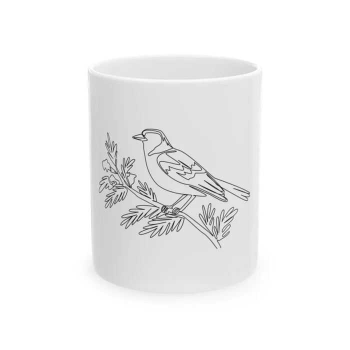 Chaffinch One Line Art Mug