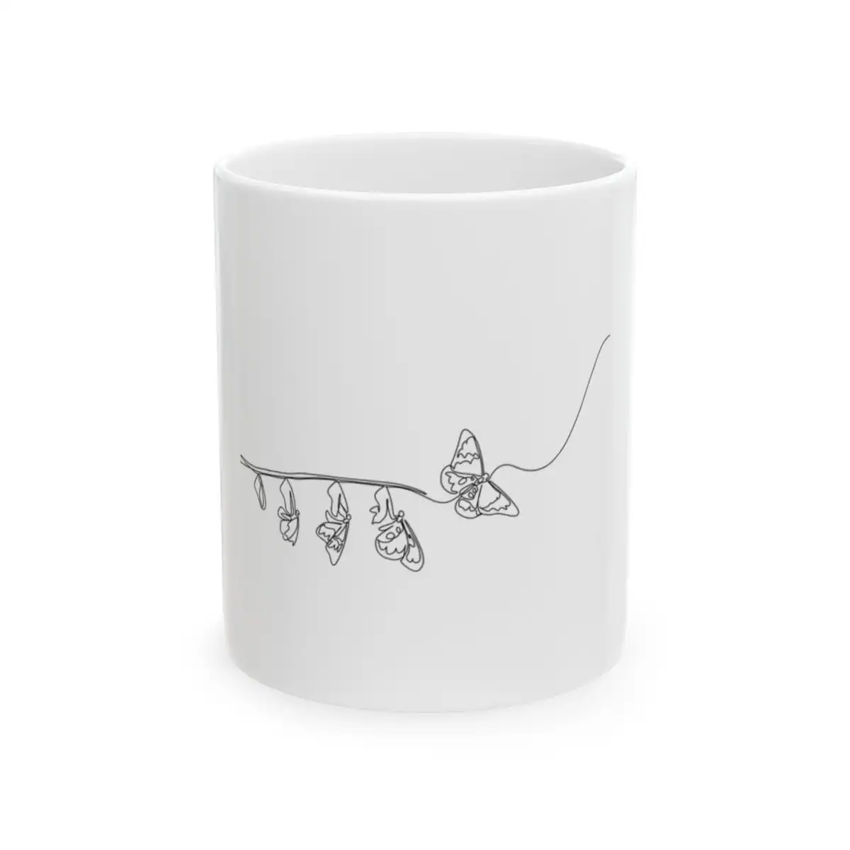 Chrysalis to Butterfly One Line Art Mug